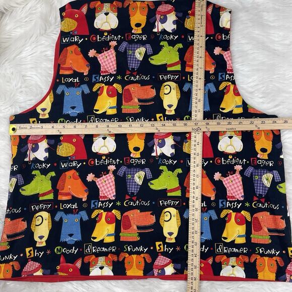 Handmade Dog Print Novelty Vest Men’s XL Fun Art Whimsical Conversation Starter - Picture 2 of 6